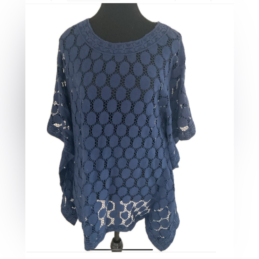 Cute Option Elegant Vibrant Blue  Lace Women's Blouse